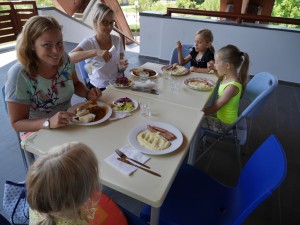 Lunch on ice rink          