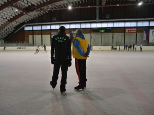 On the ice            
